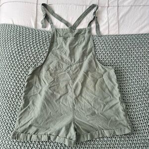 aerie Green Lightweight Short Overalls
